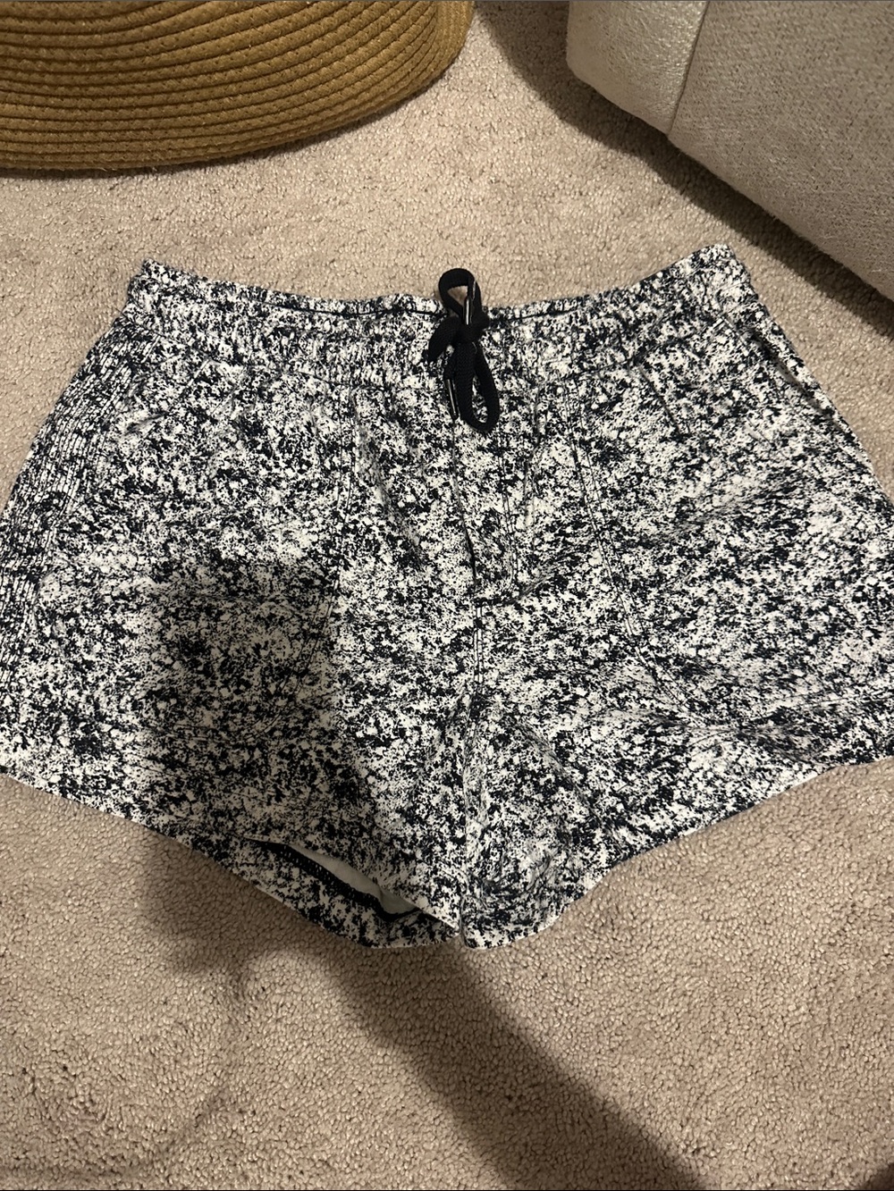 Athleta Black & White Speckle Athletic Shorts